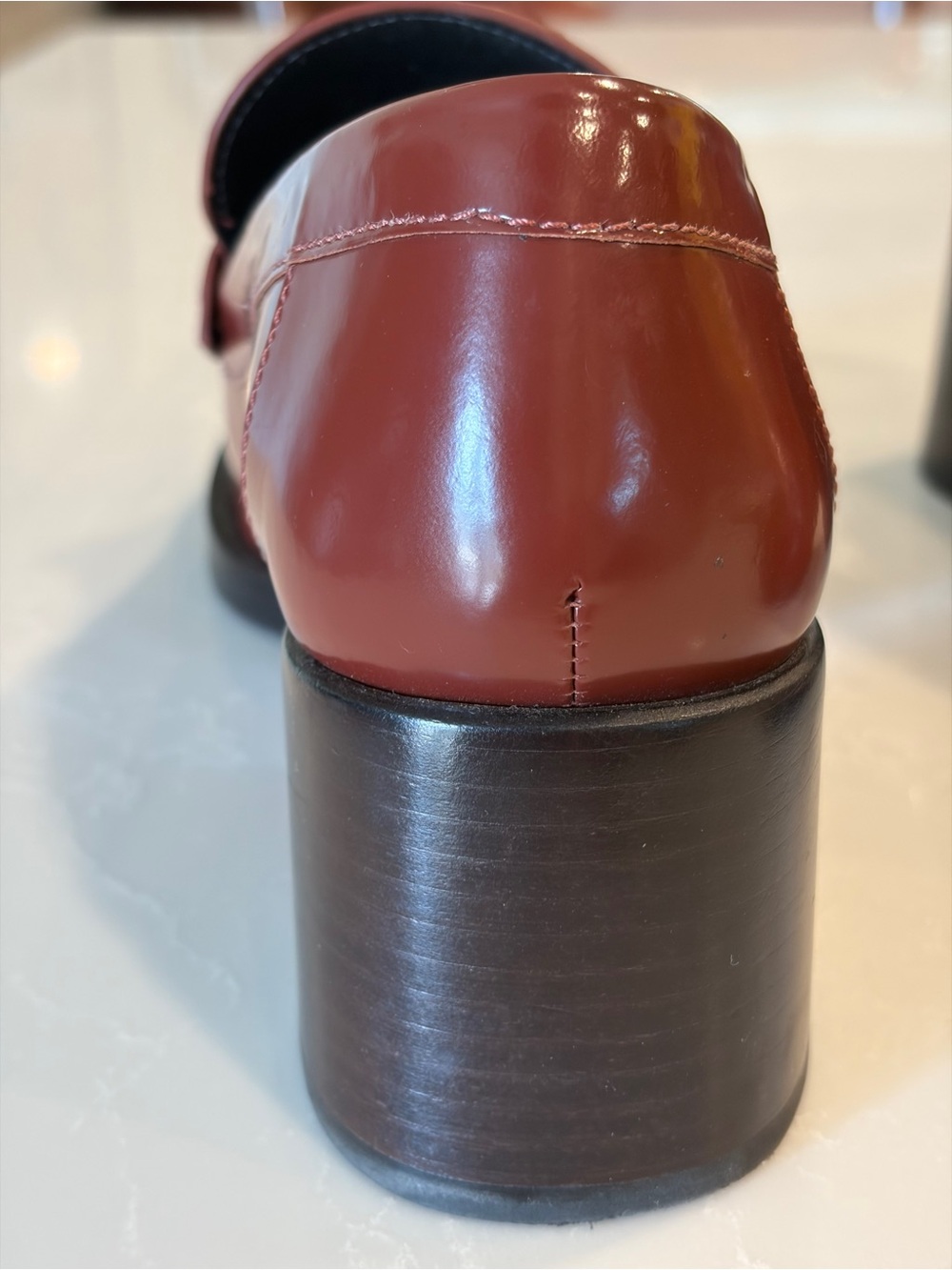 Coach Natalie womens brown faux Leather Heeled pump Loafers with Gold 'C' Accent - Picture 8 of 13